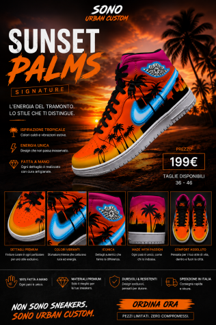 Sneakers Custom SUNSET PALMS – Offerta Lancio 199 €
