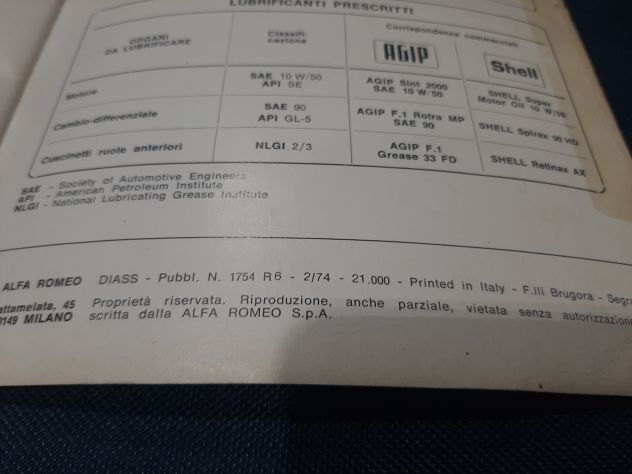 ALFA ROMEO ALFETTA 1974 USO E MANUTENZIONE ORIGINALE - Foto 4