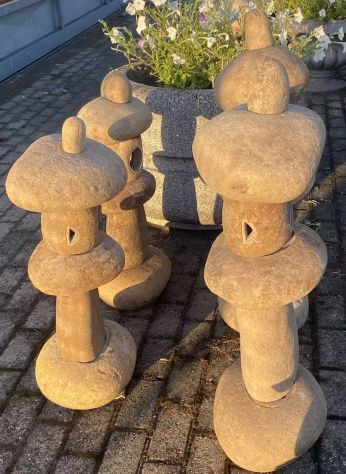Lanterna giapponese in pietra rustica - Foto 3
