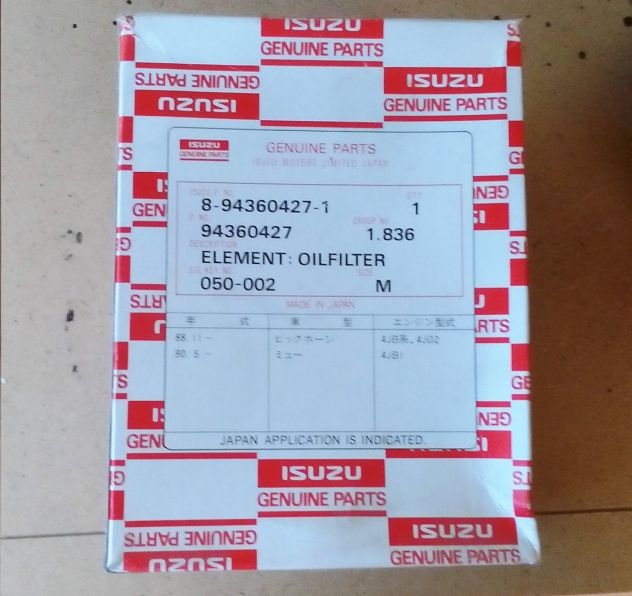 ISUZU 4JG2 - ISUZU 4JB1 Filtro Olio Motore codice 894360-427-1 - Foto 2