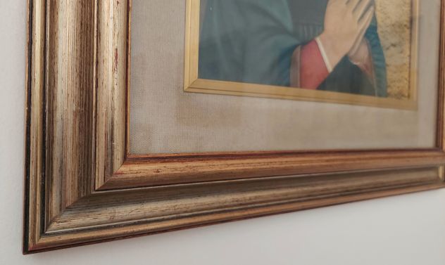Madonna da Fra Filippo Lippi stampa su tavola,sfondo decorato foglia d'oro - Foto 4