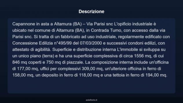 Immobile in asta di 1556 m² in vendita a Altamura - Foto 3