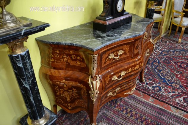 Comò – cassettone intarsiato stile Luigi XV - Foto 9