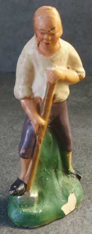 LOTTO 4 ANTICHE STATUINE PRESEPE PIEMONTESE ANNI 20-30 CM12 - Foto 4
