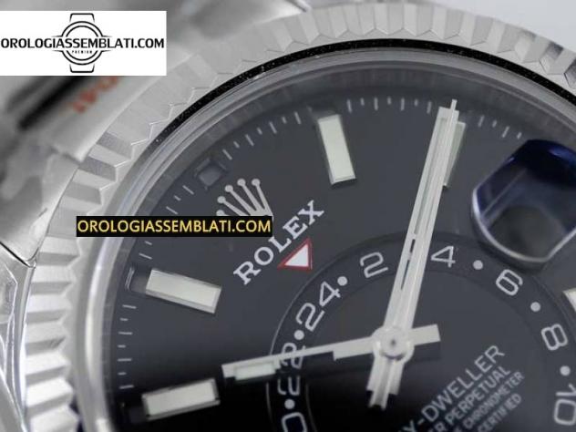 Replica Rolex Assemblata SKY-DWELLER 326934 904L SS 1:1 BEST EDITION QUADRANTE NERO SU BRACCIALE SS DA 23J A 9001 - Foto 2