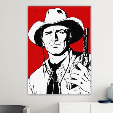 Quadro Tex Willer dipinto a mano pop art - Foto 2