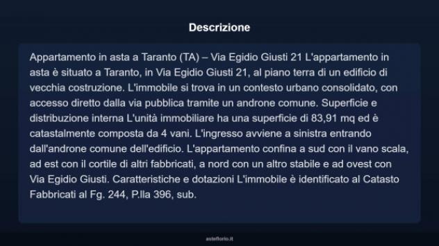 Immobile in asta di 83 m² in vendita a Taranto - Foto 3