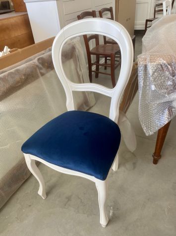 NUOVO SET 6 POLTRONCINE LUIGI FILIPPO NOCE MASSELLO, STILE '800 - Foto 8