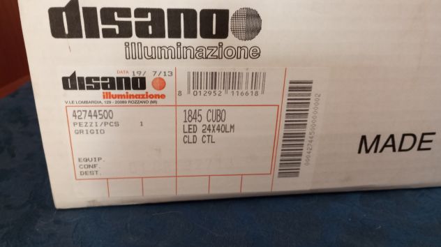 Lampada a LED Disano Cubo 1845 cod. 42744500 – 9W CLD CTL Grigio IP65 - NUOVO - Foto 8