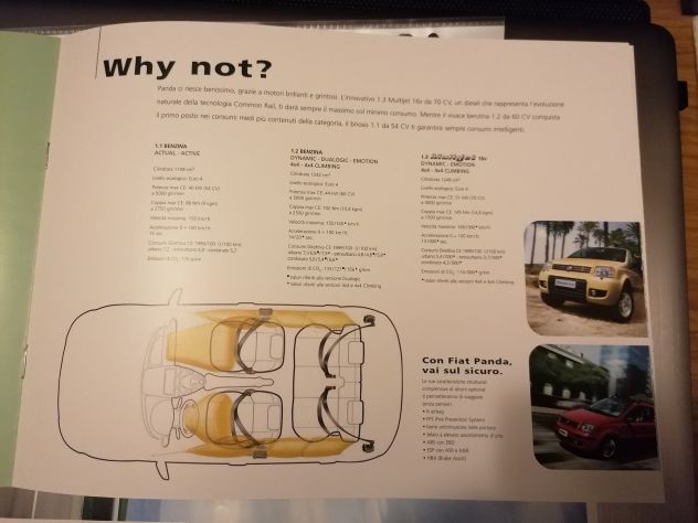 3 brochure Fiat Panda 2005 originali 2ª serie depliant cataloghi. Ottimo stato - Foto 2