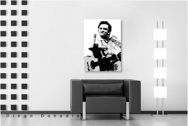 Quadro moderno Johnny Cash dipinto a mano