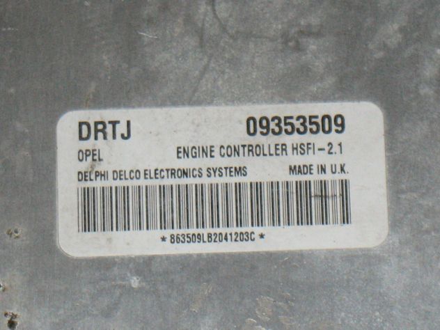 09353509 ECU CENTRALINA MOTORE OPEL ASTRA ZAFIRA DRTJ 09353509 HSFI-2.1 - Foto 2