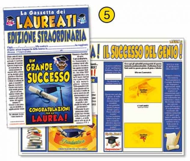 MAXI BIGLIETTO AUGURI LAUREA PERSONALIZZABILE PRIMA PAGINA GIORNALE