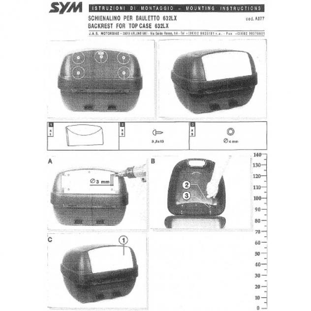 Schienale Nonfango A077 per baule 632LX - Foto 3