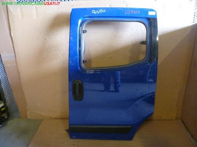 PORTA POST.S. CON VETRO A COMPASSO BLU PAST. FIAT QUBO (225-3N)  Carrozzeria  Lamierati esterni  Porte  Porta post. sx. FIAT - FIORINO Furgone - 01-10