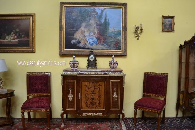 Servante-credenza intarsiata stile Luigi XV - Foto 3