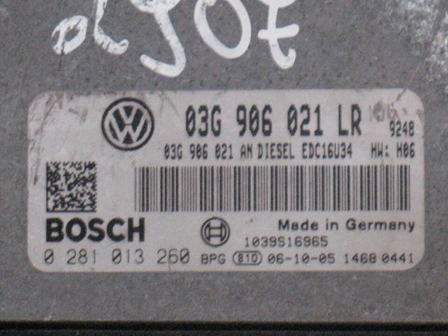 0281013260 ECU VW PASSAT 1.9 0281013260 03G906021LR 03G906021AN EDC16U34 - Foto 2