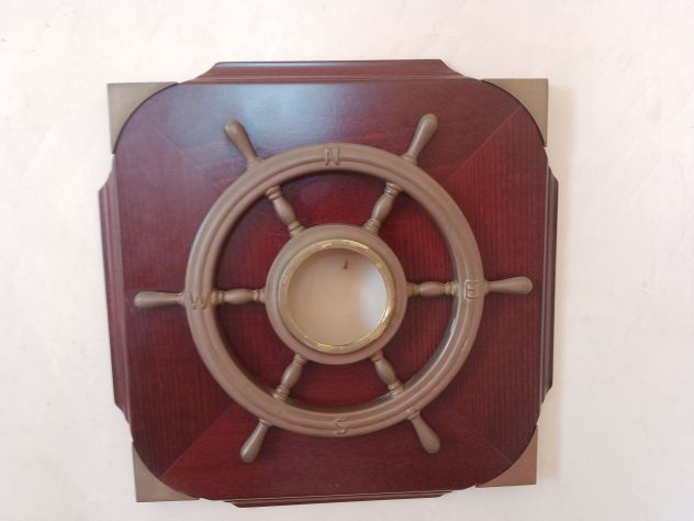 Scultura Antica Nautica Timone Mogano Bronzo - Foto 6