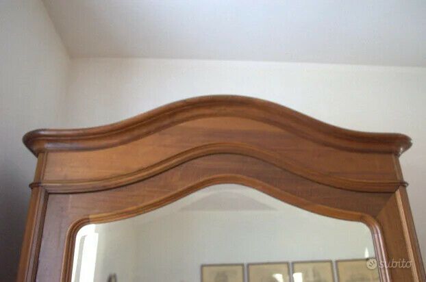 Armadio fine '800 in noce con specchio - Foto 2