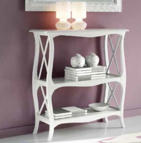 LIBRERIA ENTRATINA LIBRERIA IN LEGNO SHABBY CHIC LACCATO BIANCO OPACO,/