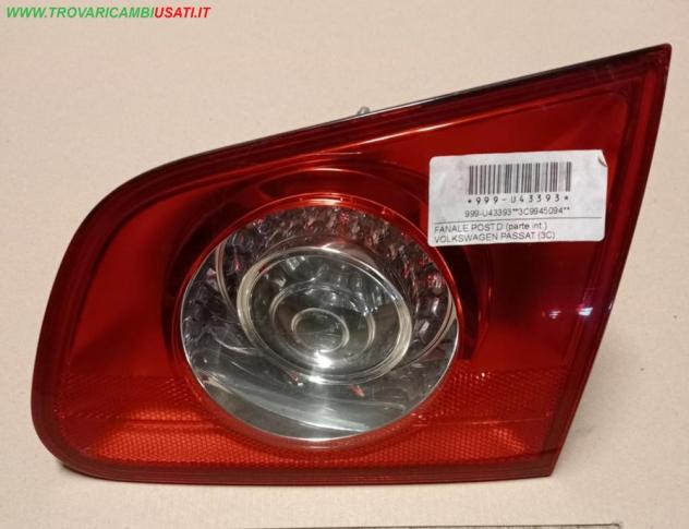 FANALE POST.D.(parte int.) VOLKSWAGEN PASSAT (3C) 3C9.945.094.06S  Parti elettriche  Fanaleria  Fanali  Fanale int. post. d VOLKSWAGEN - PASSAT - 01-0