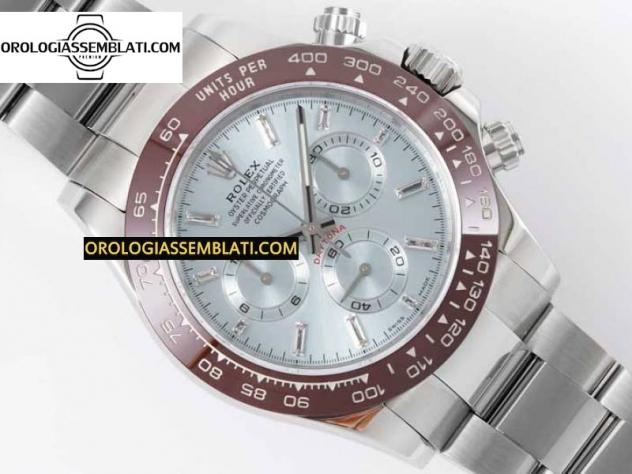 Rolex Replica DAYTONA 116506 CERAMICA MARRONE 1:1 BEST EDITION QUADRANTE BLU GHIACCIO INDICATORE IN CRISTALLO SUL BRACCIALE SS SA4130 - Foto 3