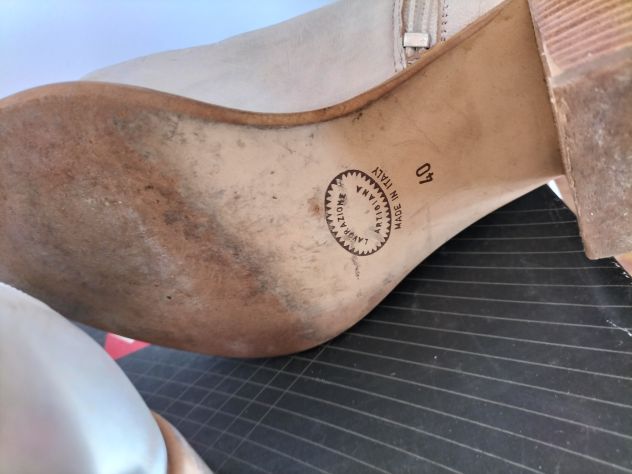 Stivaletti pelle artigianali vera pelle n 40 bianco ghiaccio - Foto 4