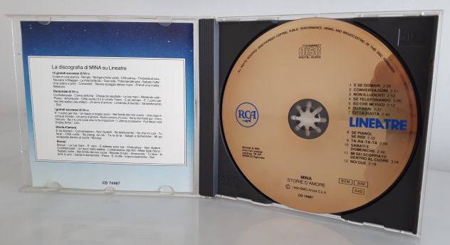 Mina – Storie D'Amore, RCA – CD 74487 Serie Linea Tre, CD 1990. - Foto 4
