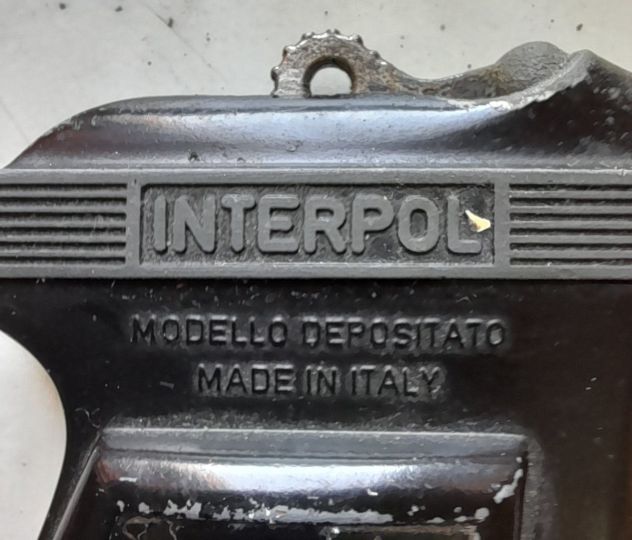 Pistola giocattolo in metallo con scritta "INTERPOL" Italia anni 70 - Foto 2