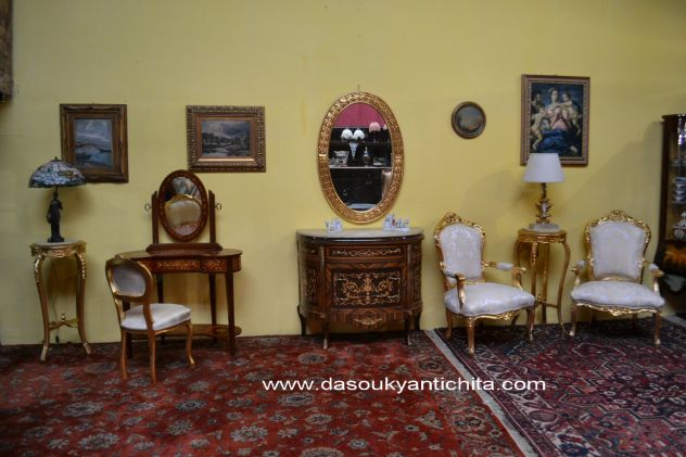 Specchio ovale dorato con intagli a foglie - Foto 5