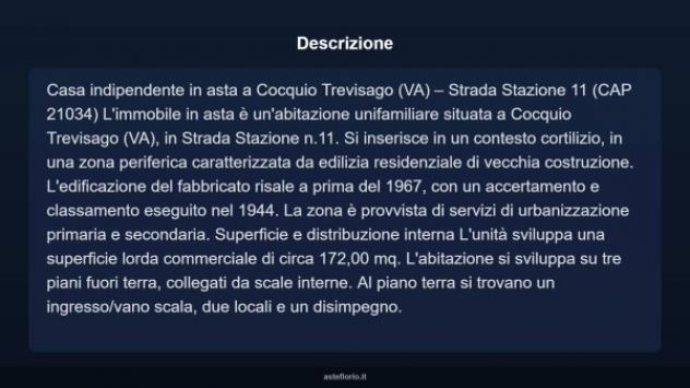 Immobile in asta di 172 m² con più di 5 locali in vendita a Cocquio-Trevisago - Foto 3