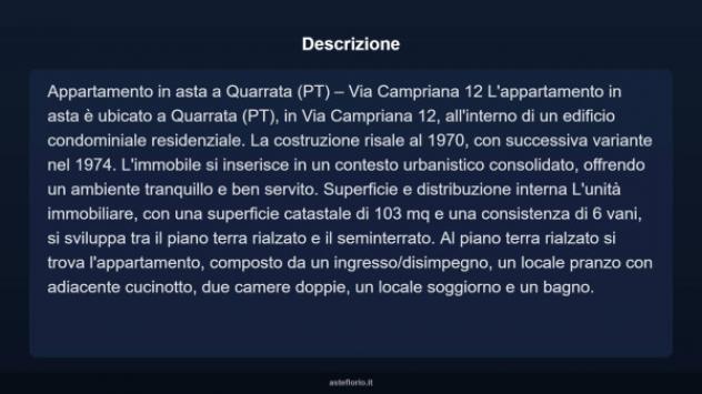 Immobile in asta di 103 m² con più di 5 locali in vendita a Quarrata - Foto 4