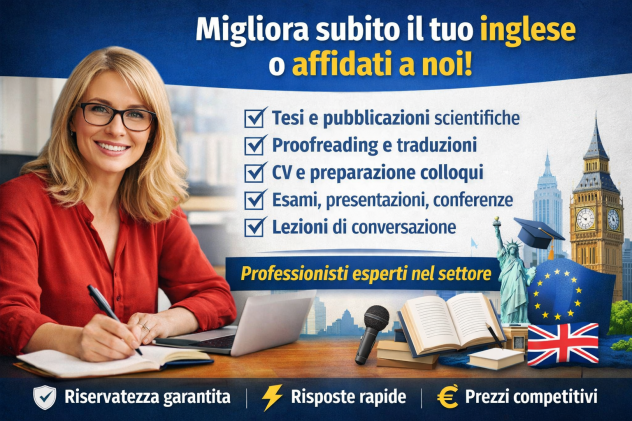 Migliora subito il tuo inglese o affidati a noi - professionisti madrelingua