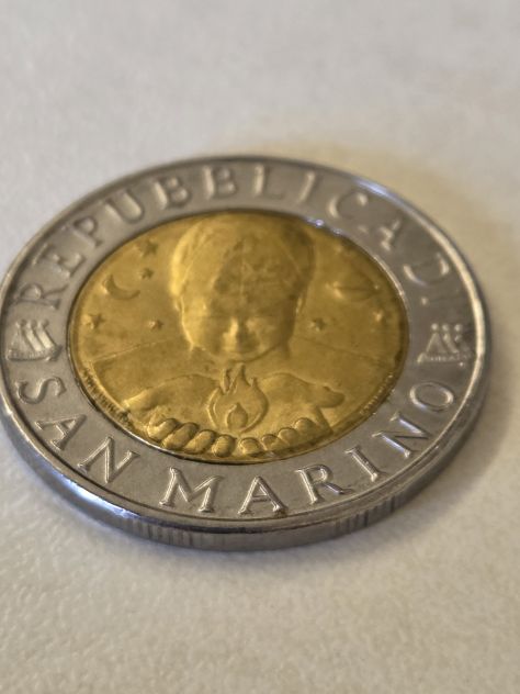Numismatica moneta bimetallica 1996 500 lire rep. di S. Marino immagine di Hegel - Foto 2