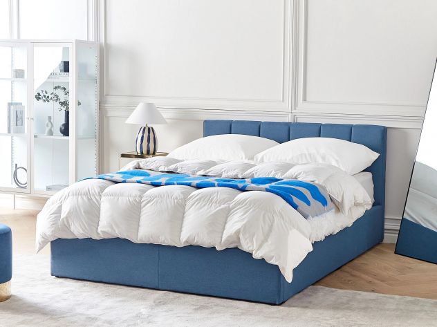 Letto contenitore 160x200 Beliani DREUX blu navy - Foto 3