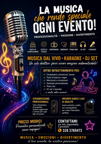 🎶 Musica dal Vivo, DJ Set e Karaoke per Feste ed Eventi