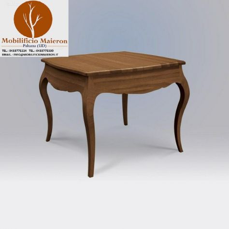 Mobili Classici Tavolo in Legno Sagomato Allungabile Stile Arte Povera cod 10902
