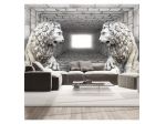 Fotomurale Adesivo In 3D Con I Leoni pietrificati Arredalacasa
