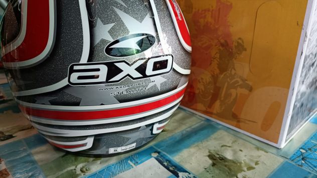 Casco integrale moto rosso grigio Axo Stealth Helmet red grey taglia S - Foto 4