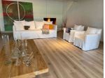 Gervasoni, divano e poltrone GHOST, design P.Navone, tappeti kilim