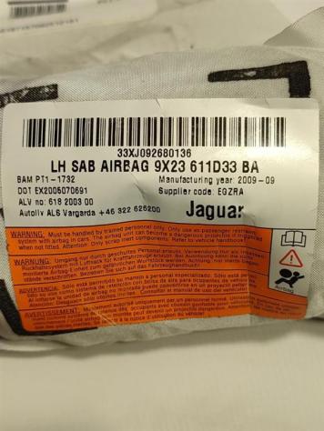 AIRBAG SEDILE SINISTRO JAGUAR XF Serie 9X23611D33BA 306DT (0811) - Foto 2