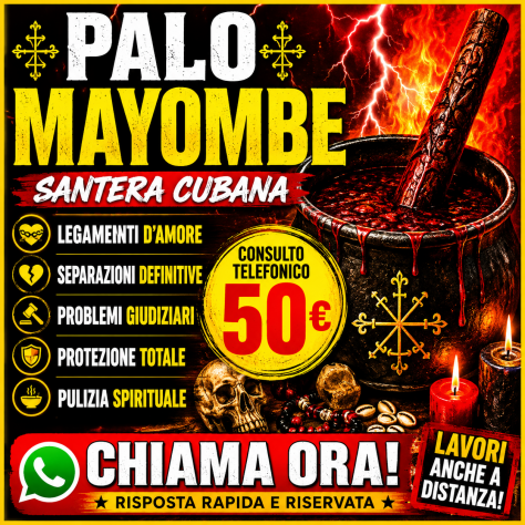 RITUALI PALO MAYOMBE SANTERA PALERA CUBANA LEGAMENTI SEPARAZIONE