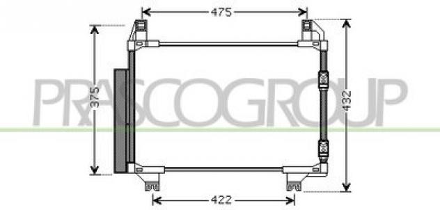 CONDENSATORE CON DEUMIDIFICATORE TY325C001 Raffreddamento  Termico  Clima  Condensatore a-c TOYOTA - YARIS - 2006  2009, TOYOTA - YARIS - 2009  2011