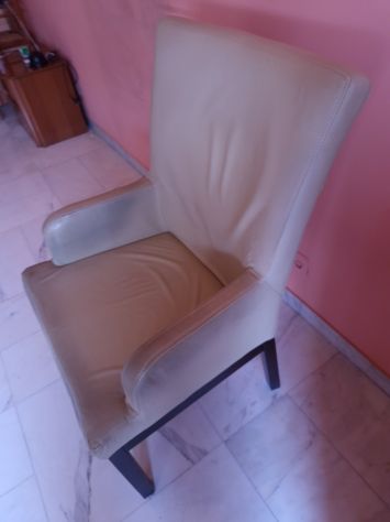 Poltrona in pelle bianco panna - USATA