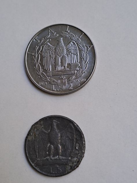 Rara moneta da 2 lire del 1939 XVIII