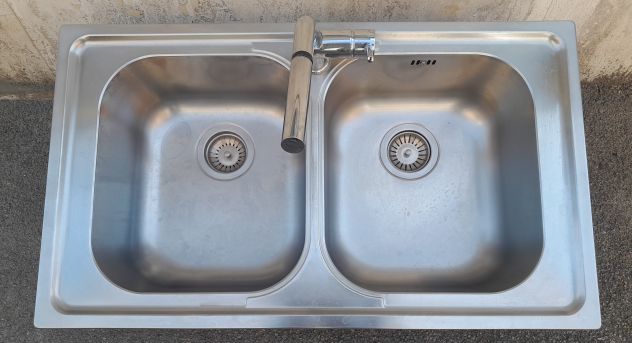 Lavello a doppia vasca in Acciaio inox Completo è inossidabile - Foto 3