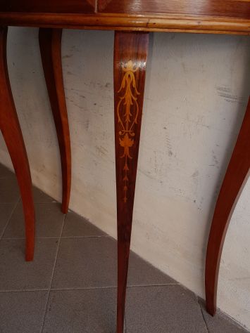 Consolle Antica XVIII SECOLO a mezza Luna in legno di Noce con un cassetto - Foto 6