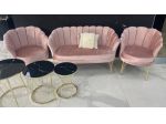 Salotto tris conchiglia velluto rosa blu beige centro estetico