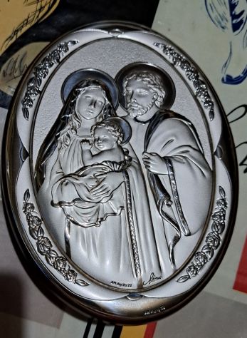 ICONA QUADRETTO SACRA FAMIGLIA ARGENTO - Foto 2