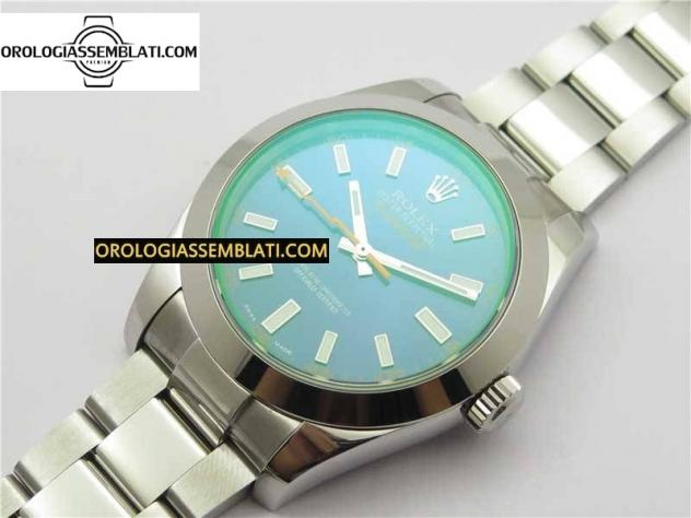 Rolex Replica/Clone MILGAUSS 116400 GV ACCIAIO 904L 1:1 BEST EDITION QUADRANTE BLU SUL BRACCIALE SH3131 - Foto 9